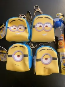 9 MINIONS COIN PURSE HAND HELD FANS PARTY FAVORS LOT TOYS - Picture 1 of 14