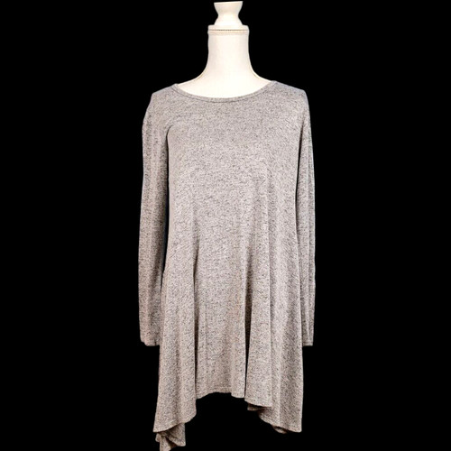 UNDERCOVER Abito donna DISCRETO grigio ORLO ASIMMETRICO leggero ELASTICO manica lunga Lg