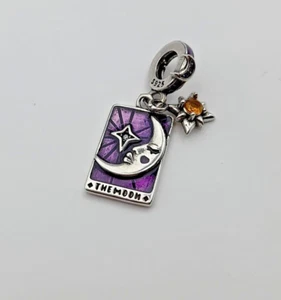 Silver Dangle Charm Moon Tarot Card Celestial S925 - Picture 1 of 5