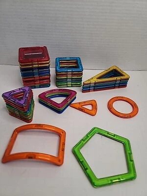 Magformers Magnetic Tiles Lot of 40 Pieces Triangles Squares - Image 1 of 4