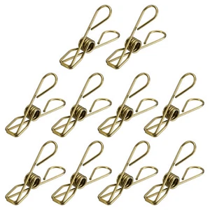 40Pcs Stainless Steel Clothespins Multipurpose Laundry Pegs - 58mm Gold - Picture 1 of 7