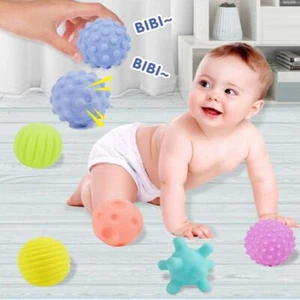 6pcs Soft Rubber Develop Baby's Tactile Senses Toy Baby Touch Hand Ball Toys - Picture 1 of 8