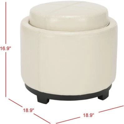 Safavieh CHELSEA 圆形托盘 OTTOMAN,降价 2172756529 HUD8232D — 第 1/4 张图片