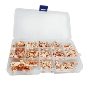 Heavy Duty Wire Lugs Connector Terminal Copper Cable Lugs Assortment Kit A2Y1 - Picture 1 of 8