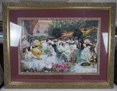 Arte victoriano enmarcado Pierre-George Jeanniot "Le Diner A L'Hotel Ritz" 1904 Foto 1 de 4