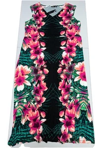 NWT Apt. 9 Sleeveless Maxi Dress Tropical Palm Floral Hawaiian Luau Size 3XL - Picture 1 of 11