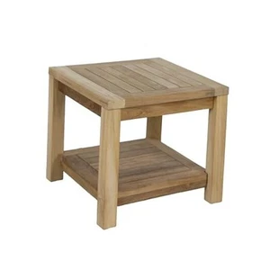 Teak Wood Side Table with Storage, Indoor and Outdoor Wooden Furniture for - Picture 1 of 7