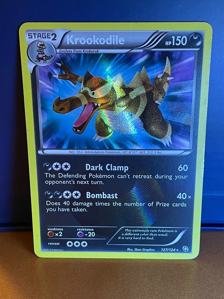 2012 Pokemon Krookodile 127/124 Dragons Exalted Set Holo Shiny Secret Rare - Image 1 of 4