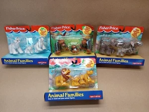 Vtg 1995 Fisher Price Animal Families Lot Elephant Lion Polar Bear Gorilla InBox - Picture 1 of 17