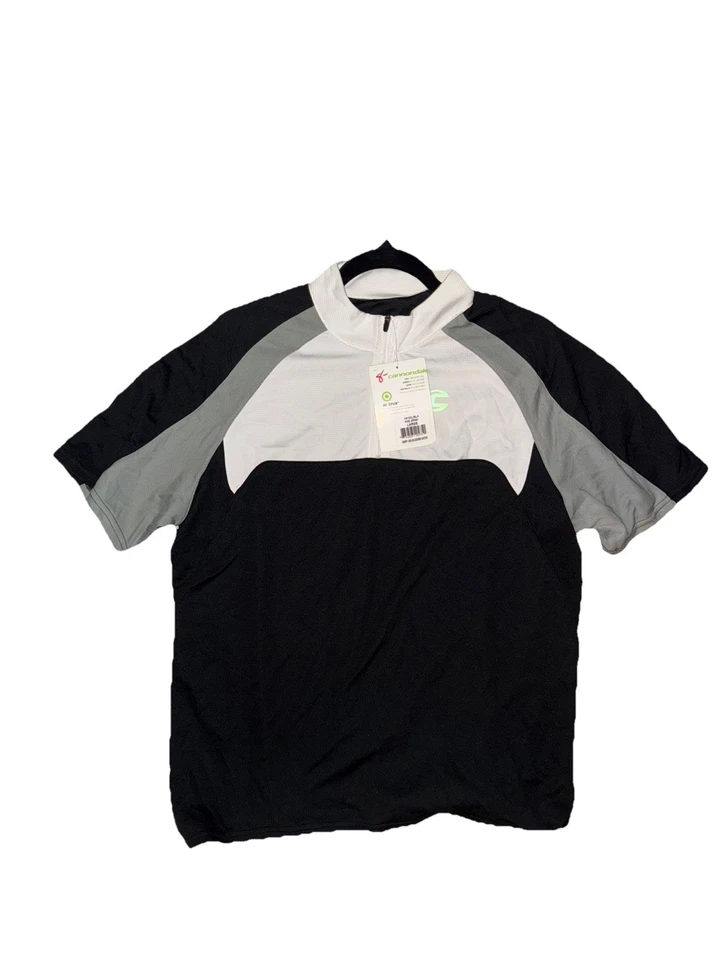 Polo Cannondale Hombre Talla L Negro/Blanco/Gris 1/4 Cremallera Manga Corta Foto 1 de 4