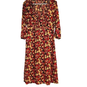 Boden Midikleid Blumen U-Ausschnitt Rüschen Plissee Mieder selbstbindend, UK16/US 14 - Bild 1 von 11