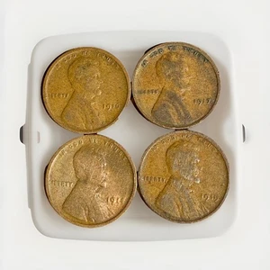 1916 1917 1918 1919 P Lincoln Copper Wheat Cent Penny Set - Picture 1 of 2