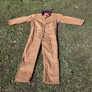 Tuta uomo XL Liberty vintage marrone marrone chiaro tela isolata lavoro caccia - Foto 1 di 24
