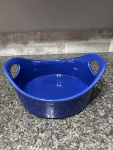 Rachael Ray Blue Two Handled 1.5 Quart Large Stoneware Bowl EUC, - Picture 1 of 10