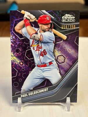 2023 Topps Chrome Black #4 Paul Goldschmidt (Purple Mini-Diamond) #094/150  - Image 1 of 2