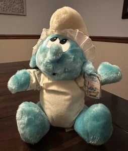 Smurfs Applause Wallace Berrie Peyo Baby Smurf Plush 10" w/tag Dated 1984 - Picture 1 of 9