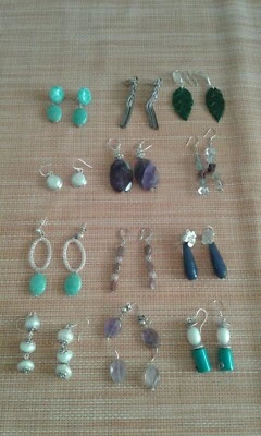 stock orecchini pietre dure ed argento - Immagine 1 di 4