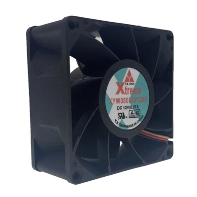 80mm High Speed Fan Y.S.TECH XTREME XYW08038012BS 8038 12V 0.97A 80X80X38mm Fan - Image 1 of 4