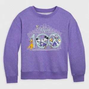 Kinder Disney Fleece Sweatshirt Größe 5-6 - Disney Store lila Glitzer - Bild 1 von 1