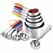 Measuring Cups and Spoons Set of 11Pcs ,Stainless Steel 5 Measuring Cups
