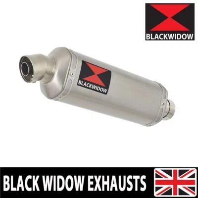BLACK WIDOW STAINLESS EXHAUST SILENCER MUFFLER 300MM HEXAGONAL SLIP ON UN30H - Image 1 of 4