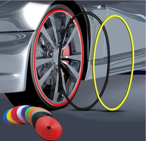 8M Car Wheel Rim Edge Protector Ring Tire Guard Sticker Rubber Strip Universal - Picture 1 of 18