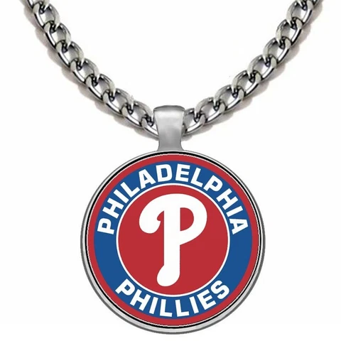 Large Philadelphia Phillies Stainless Steel Chain Link Pendant Necklace D5 Cover