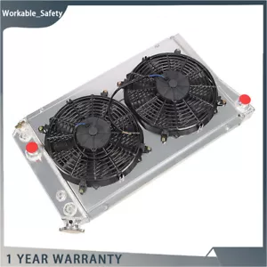 3 ROW Radiator+Shroud Fan For 1982-2001 2002 Chevy S10/S-10 Blazer V8 Conversion - Foto 1 di 11