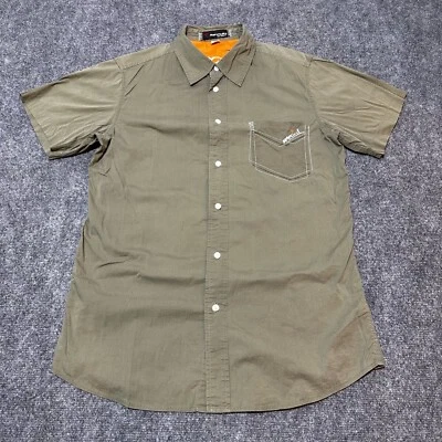 Rip Curl Shirt Mens Large Green Button Down Collar Cotton Blend Short Sleeve - Image 1 of 4