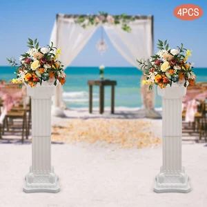 4pcs Roman Pillars Flowers Stand Wedding Garden Centerpiece Display Decoration - Picture 1 of 11