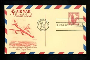 US FDC #UXC3 Artmaster 1960 Minneapolis MN Airmail Card Eagle - Picture 1 of 2