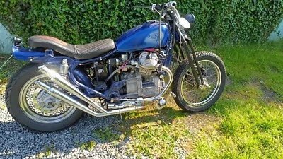Honda CX 500C Projekt , Springergabel AME 2-4 Auspuff , K&N , Vorverlegte Fußras - Bild 1 von 4