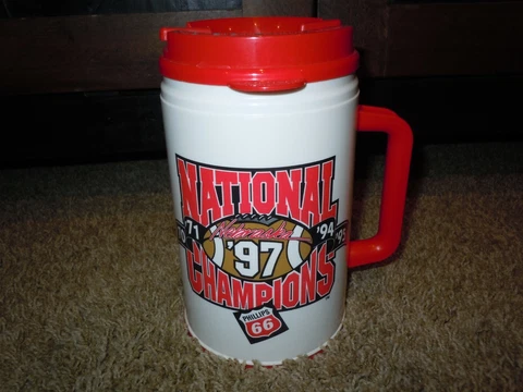 Vintage 1997 National Champion Nebraska Cornhuskers Phillips 66 Mug Tom Osborne Cover