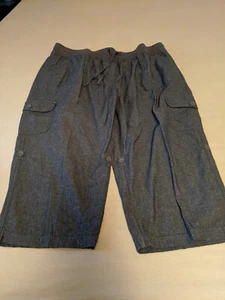 WOMAN WITHIN Gummibund blau Denim Caprihose Jeans Hose 22W verstellbare Längen - Bild 1 von 5