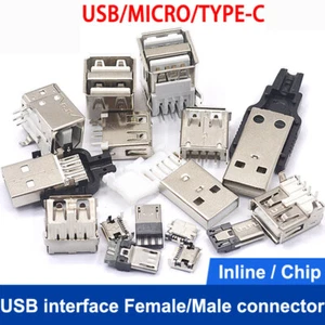 USB Female/Male-type-c Interface Square Port MICRO-Socket A Type B- MINI-USB - Picture 1 of 50