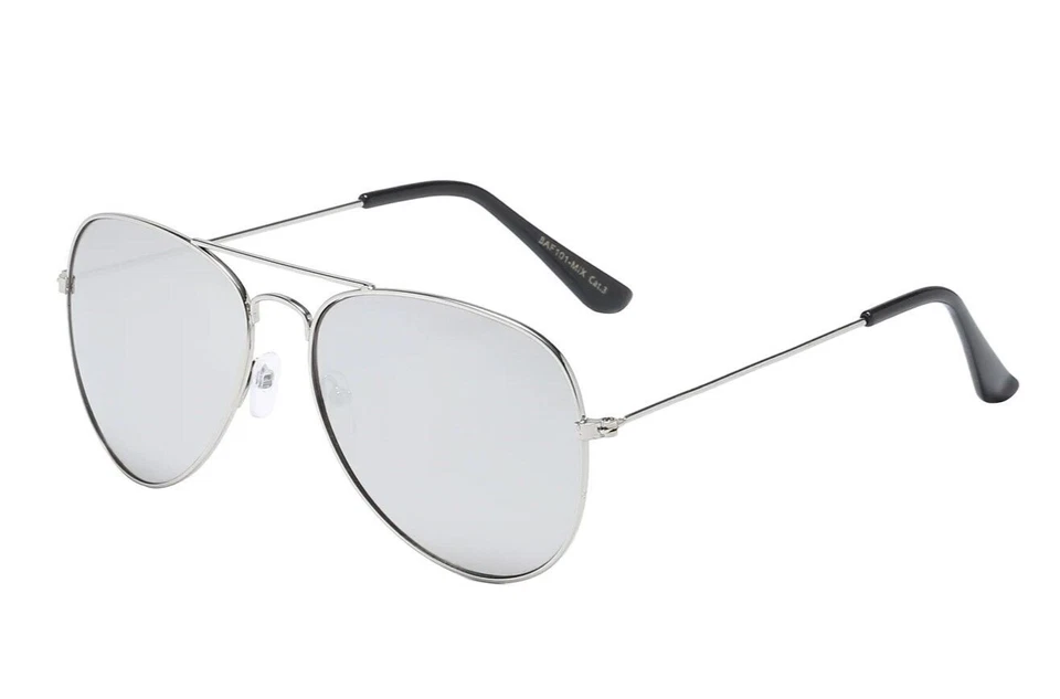 Gafas de sol de la Fuerza Aérea Driving Pilot marco plateado gafas de sol espejadas Foto 1 de 3