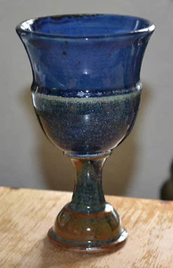 Glazed Clay Earth Earthen Ware Pottery Goblet Chalice Spider Image Inside Exc N - Picture 1 of 6