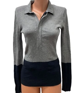 JIL SANDER Gr. 52 - L Seide KASCHMIR Pullover Pulli Grau Kragen - Bild 1 von 9