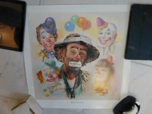 Emmett Kelly Jr. Signed 18" x 18" Poster Titled "Round of Clowns" w COA - Picture 1 of 3