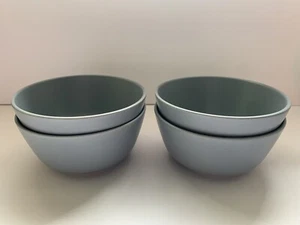 IKEA 12011 Matte Blue Gray Stoneware SET of 4 Soup Cereal Coupe Bowls 5.75" EC - Picture 1 of 4