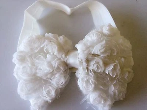 Baby Shower kids Girls christening Rose white bow Party hair band Headband PROP - Picture 1 of 7