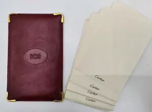 CARTIER TACCUINO BLOC NOTES Porta Fogli Pelle Bordeaux Vintage - Imagen 1 de 9