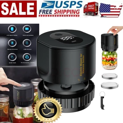 NEW Mason Genie Vacuum Sealer 80kPa Mason Jar Vacuum Sealer BLACK FREE SHIPPING - Image 1 of 4