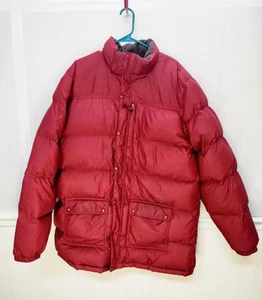 LL Bean Men’s Size 2XL Full Zip Goose Down Fill Quilted Puffer Jacket Red - Picture 1 of 10