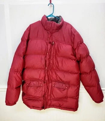 LL Bean Men’s Size 2XL Full Zip Goose Down Fill Quilted Puffer Jacket Red - Image 1 of 4