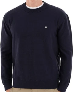 Benetton Cotton Knit Sweater Navy - Picture 1 of 2