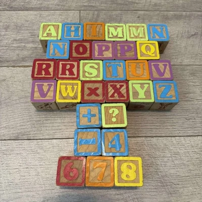 Kids Unbranded Wooden Alphabet Number Blocks One Size Natural Wood Multicolor - Image 1 of 4