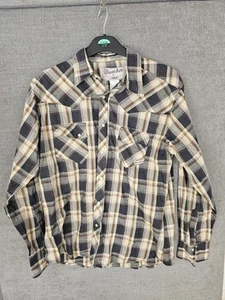 Wrancher By Wrangler Men's Size Large Long Sleeve Pearl Snap Check Shirt - Picture 1 of 10