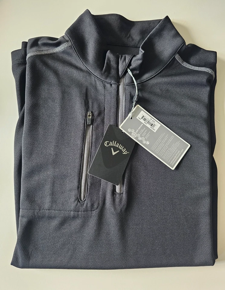 Pullover Callaway Opti-Dri Series Hombre Cuarto Cremallera Negro Talla XL NUEVO CON ETIQUETAS Foto 1 de 4
