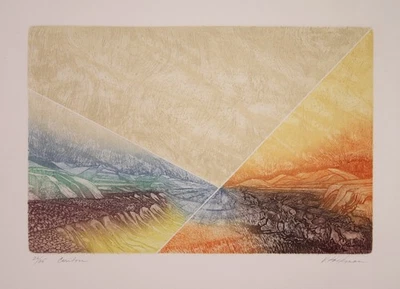 Vida Hackman (1935-1999) Signed Colored Etching CARITON - 1970s - Bild 1 von 2